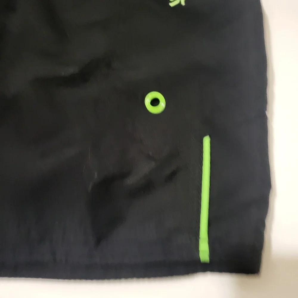 Speedos Men's Swim Trunks,‎ Black / Green Trim Design, Size XL